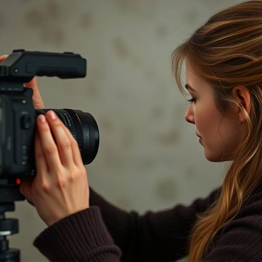 Actrice oefent emoties voor een camera