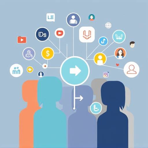 Illustratie van mensen die samenwerken met digitale iconen, die inclusie en digitale toegankelijkheid symboliseren.